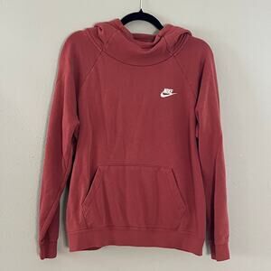 Nike Sportswear Women’s Hoodie Large Pink Mauve Pullover Fleece Kangaroo Pocket